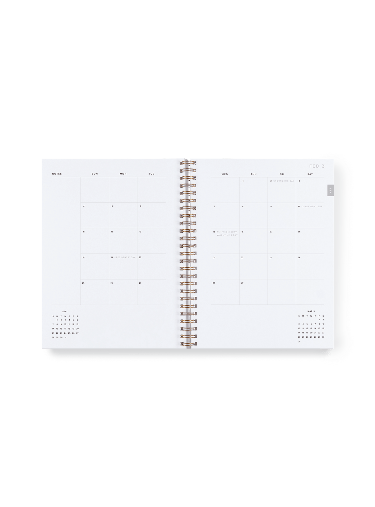 Compact Task Planner interior month spread