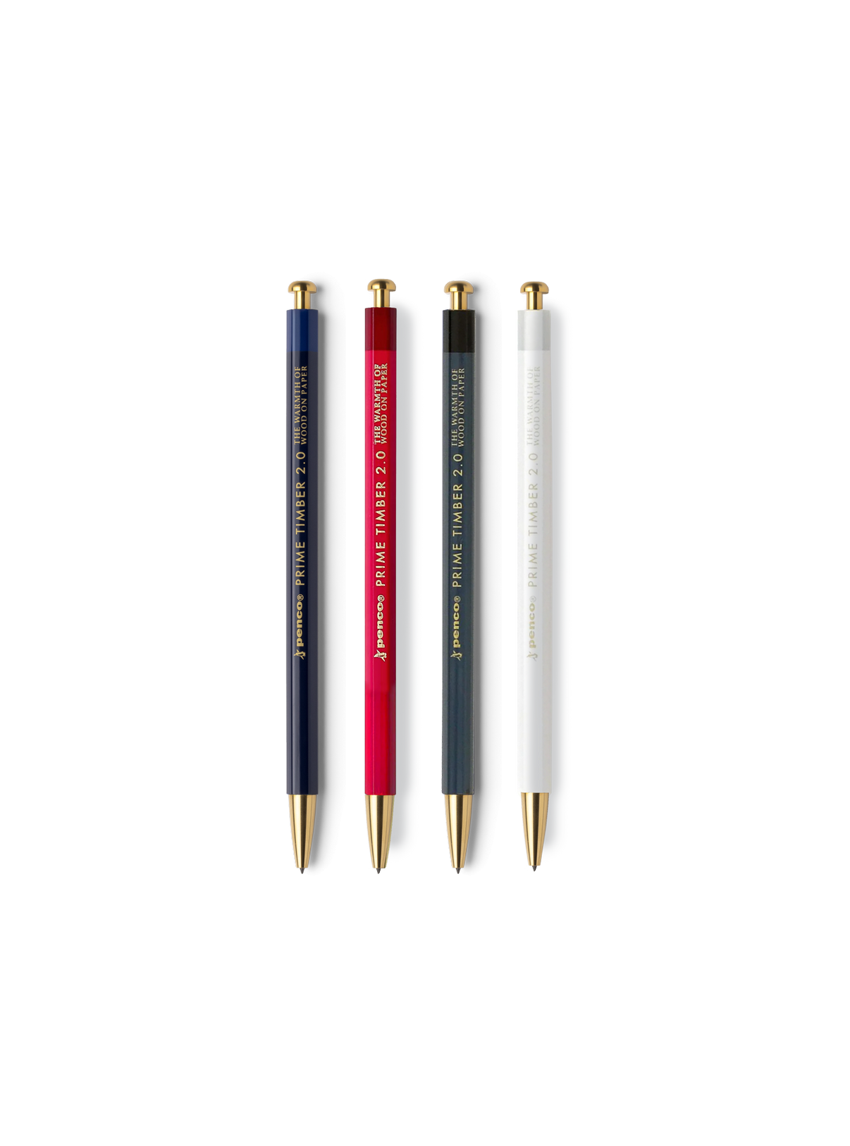 Prime Timber Brass Mechanical Pencil in Navy, Red, Black and White
