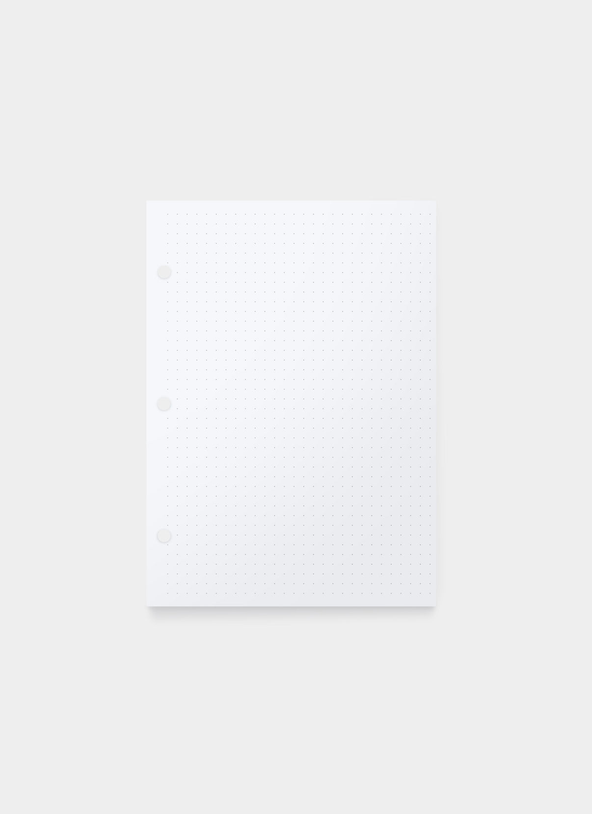 The Appointed Compact Binder Dot Grid Inserts, front view.