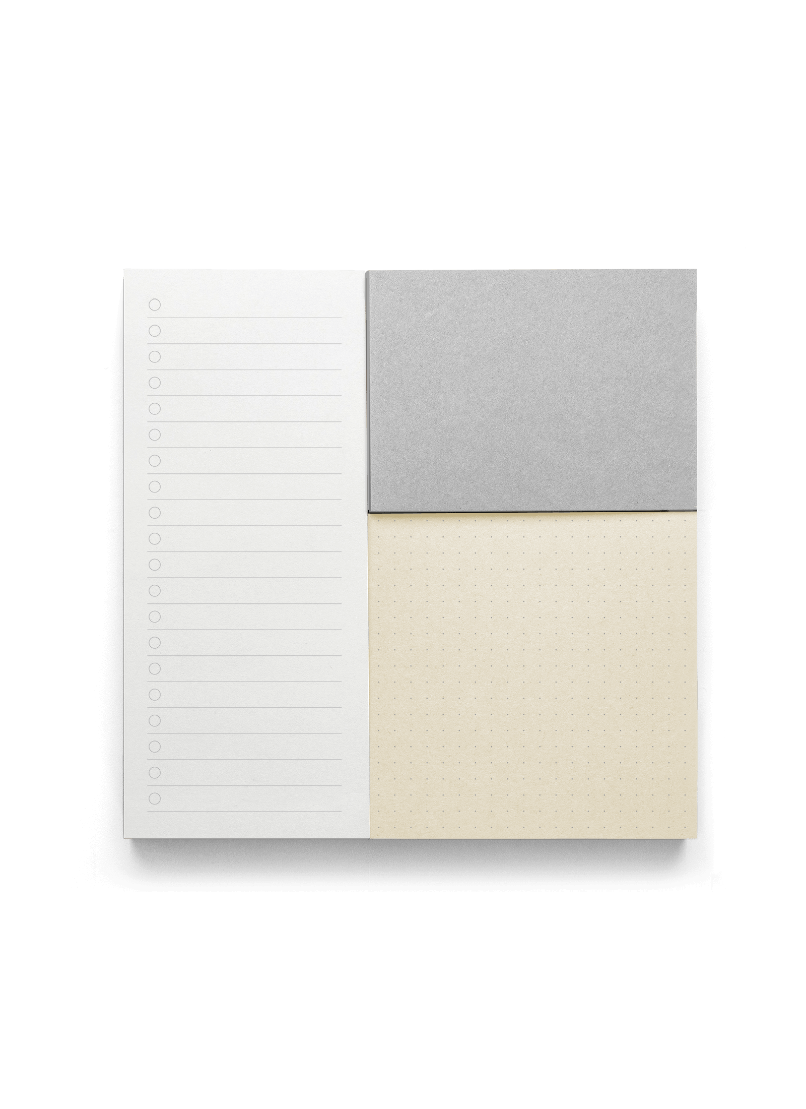 The Appointed Memo Pad in neutral, birds-eye view. || Neutrals