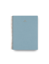 Appointed Workbook in Chambray Blue bookcloth with brass wire-o binding front cover || Chambray Blue