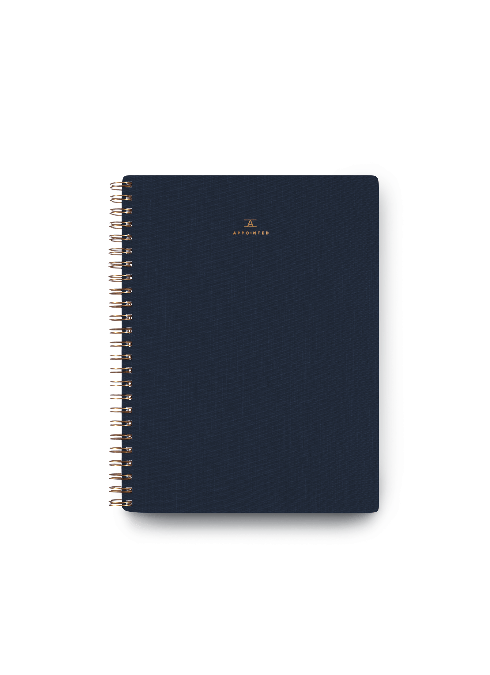 Appointed Workbook in Oxford Blue bookcloth with brass wire-o binding front cover || Oxford Blue