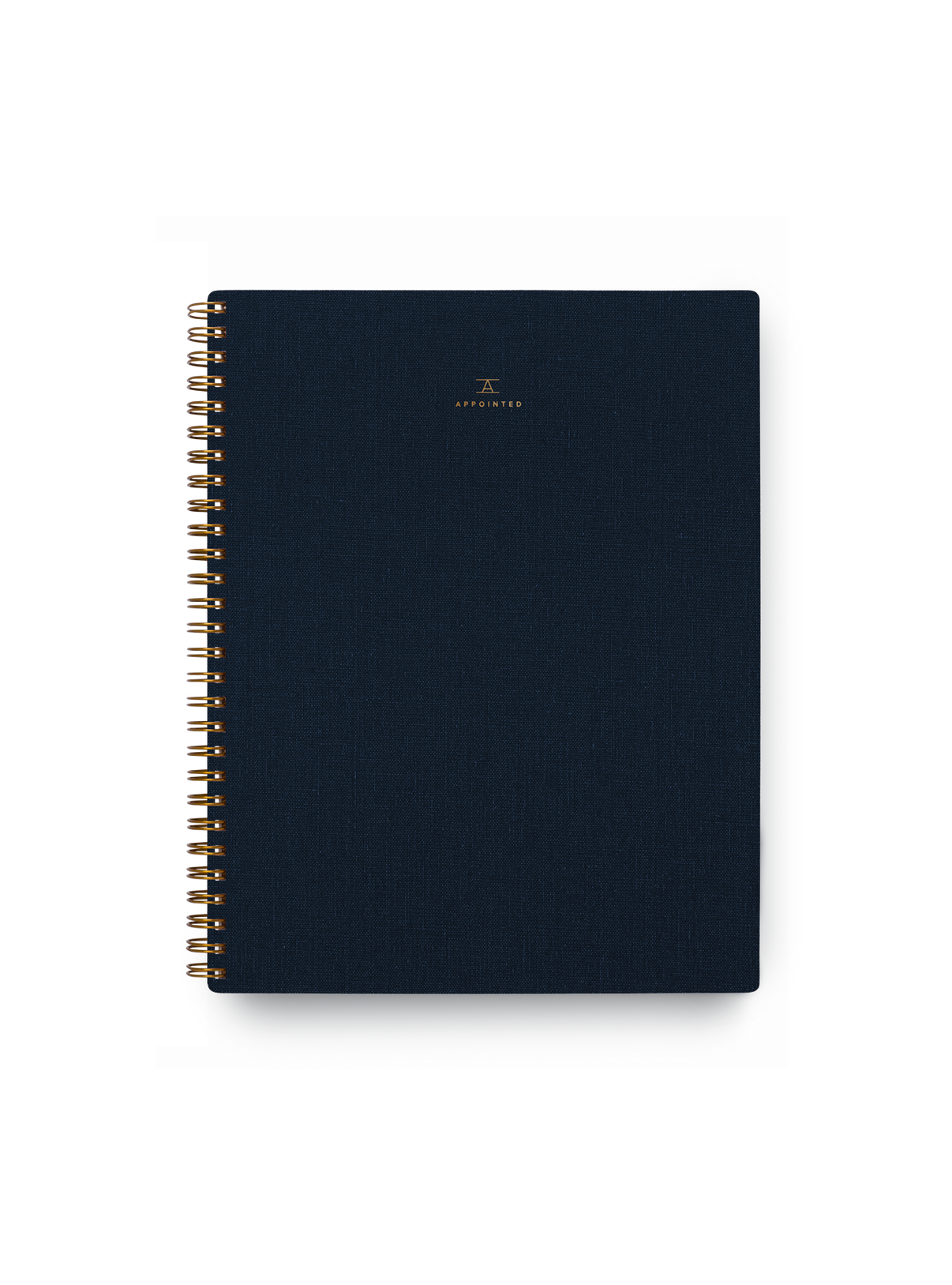 Appointed Notebook bookcloth with brass wire-o binding front view || Oxford Blue