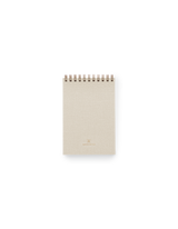 Appointed Pocket Notepad in bookcloth with brass wire-o binding front view || Natural Linen
