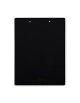 Overhead shot of back of semi-matte onyx writing clipboard || Onyx