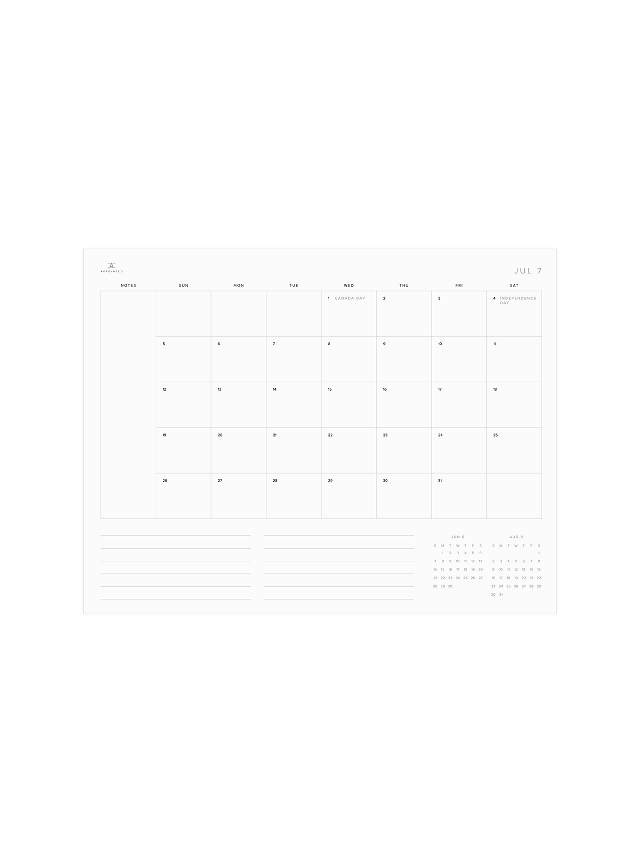 Month Planning (July - December 2026)