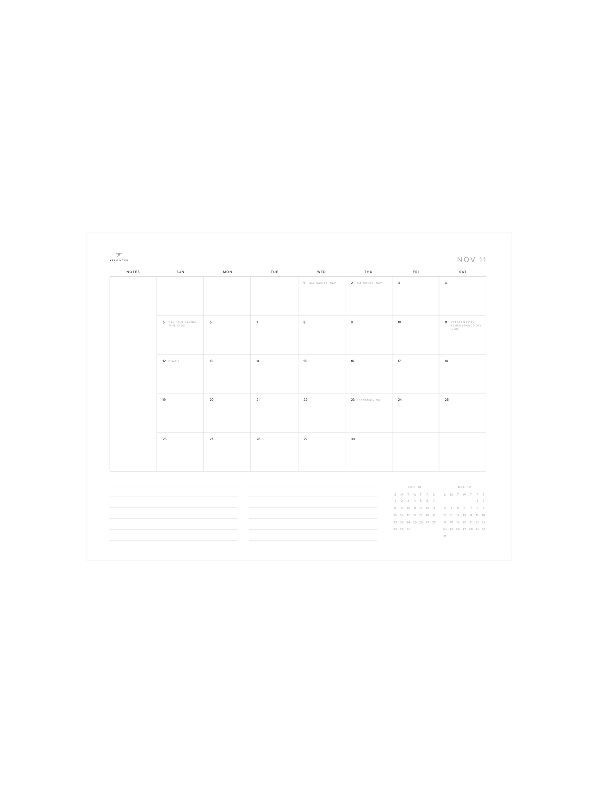 Month Planning (November 2023)