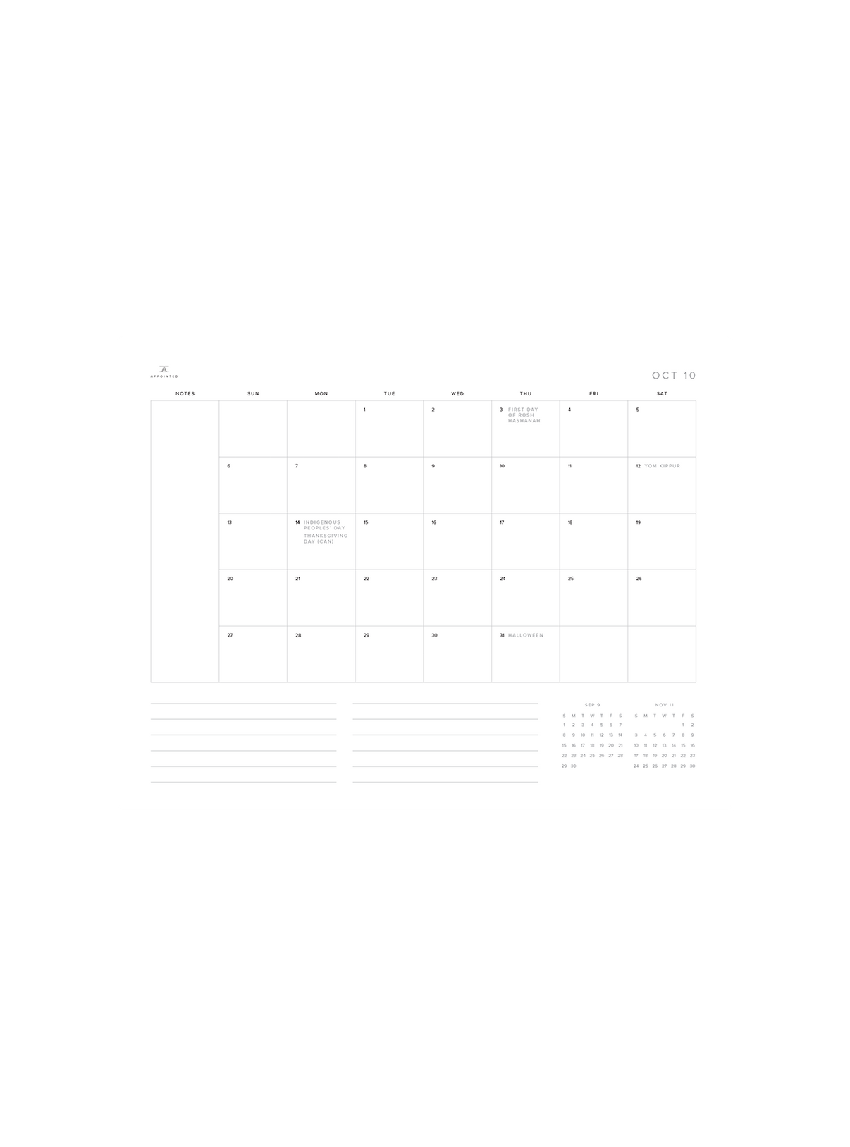 Month Planning (October 2024)