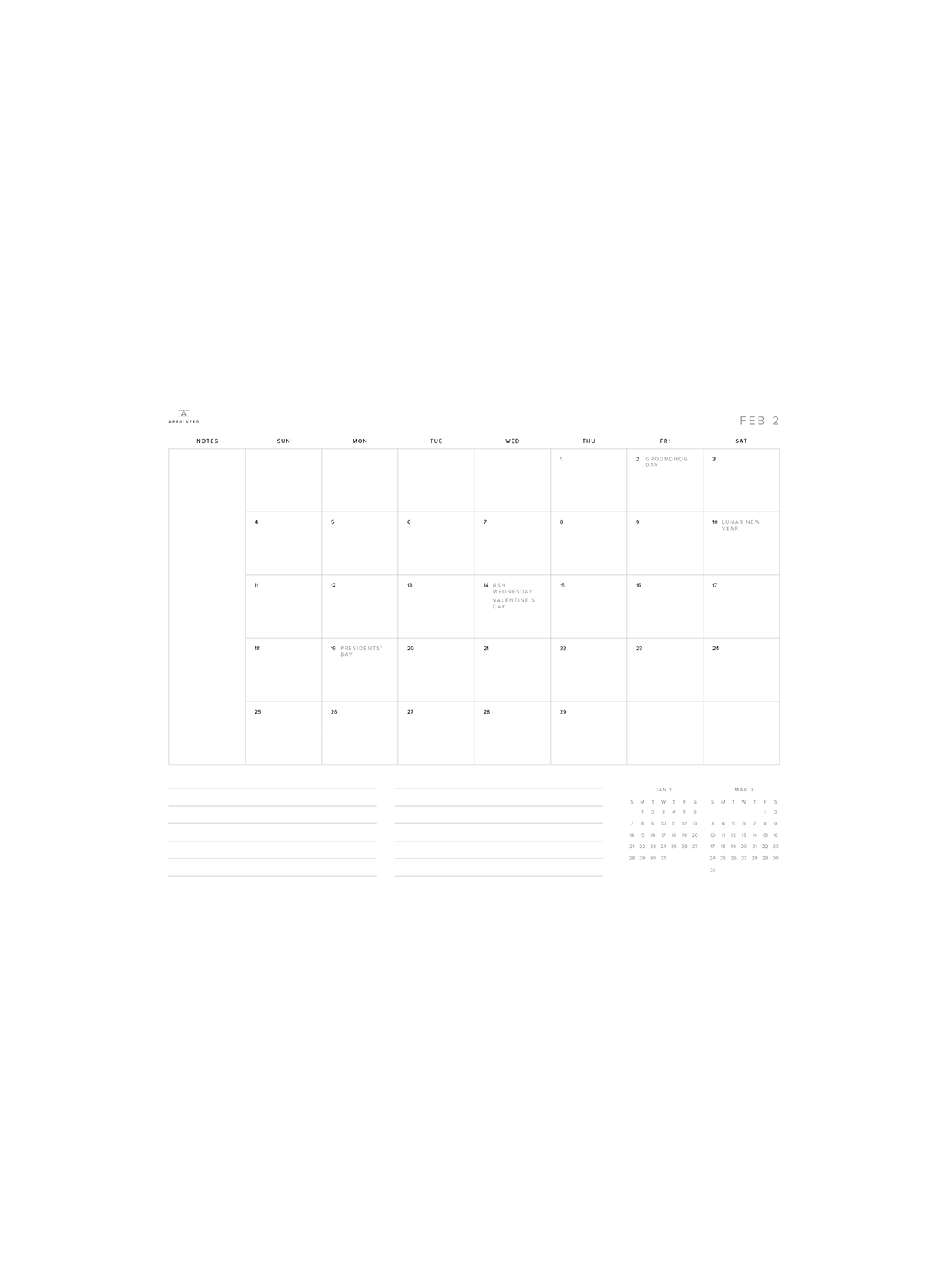 Month Planning (February 2024)