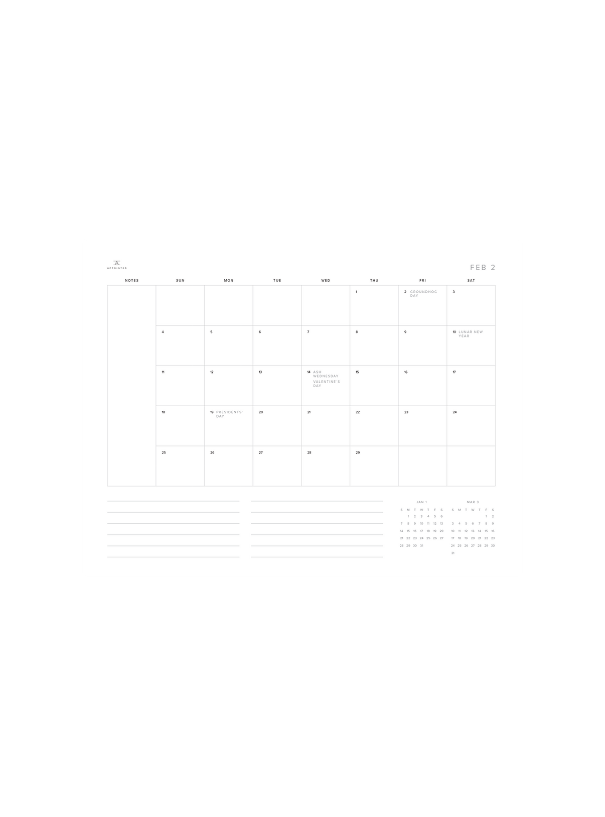 Month Planning (February 2024)