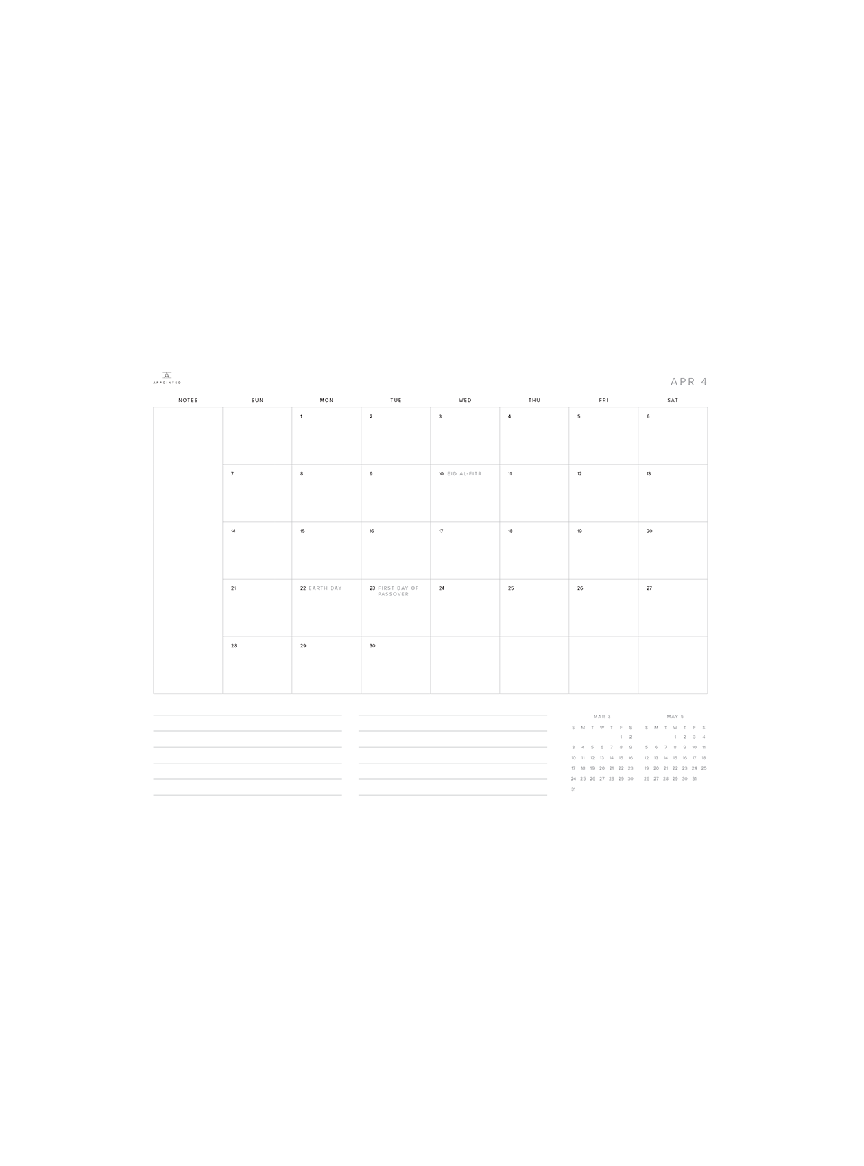 Month Planning (April 2024)