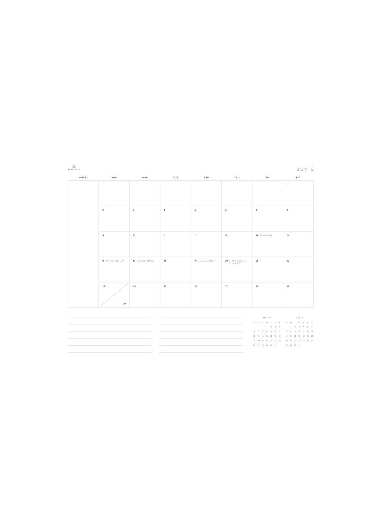 Month Planning (June 2024)