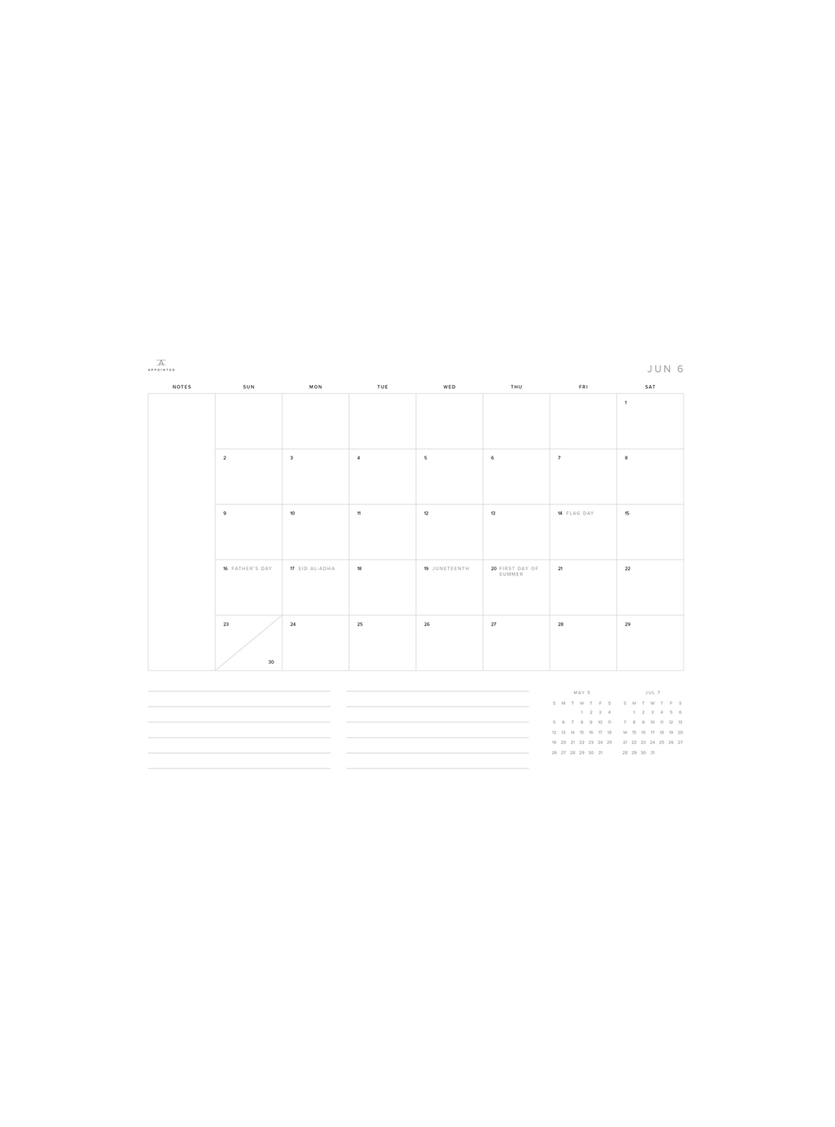 Month Planning (June 2024)