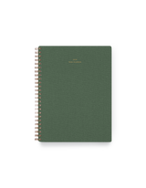 2025 Compact Task Planner in Fern Green bookcloth with brass wire-o binding front view || Fern Green