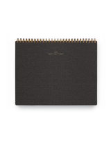 Appointed 2025 top-bound Weekly Task Planner with brass wire-o binding and gold foil details || Charcoal Gray