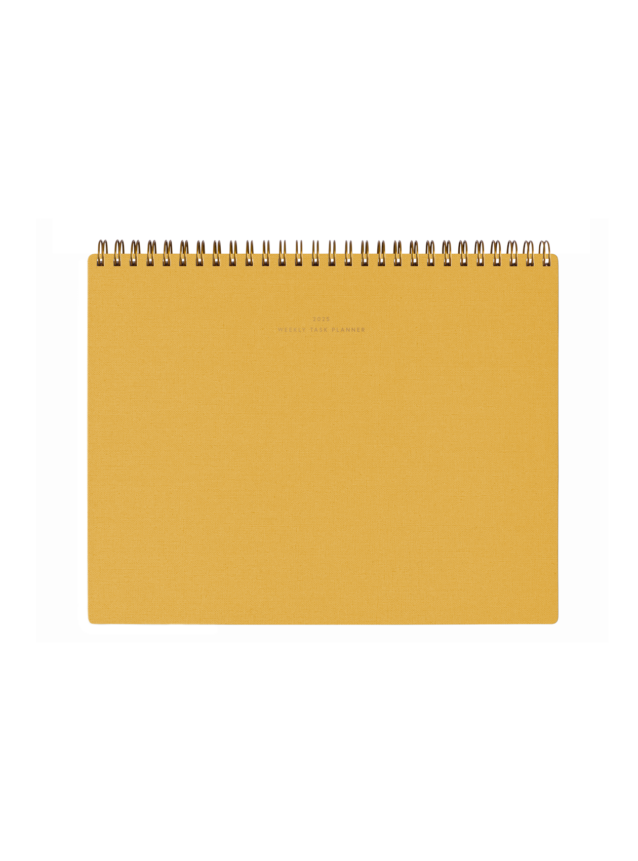 Appointed 2025 top-bound Weekly Task Planner with brass wire-o binding and gold foil details || Cobalt Yellow