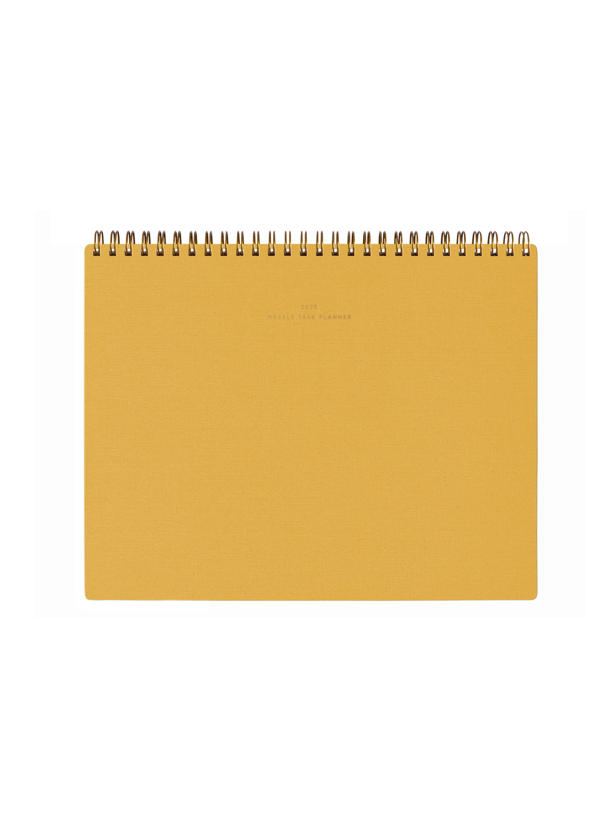 Appointed 2025 top-bound Weekly Task Planner with brass wire-o binding and gold foil details || Cobalt Yellow