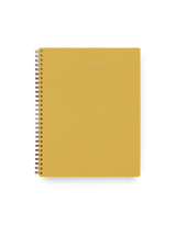 The Appointed 2025 Year Task Planner in Cobalt Yellow with brass wire-o binding, foil details, and textured bookcloth covers || Cobalt Yellow