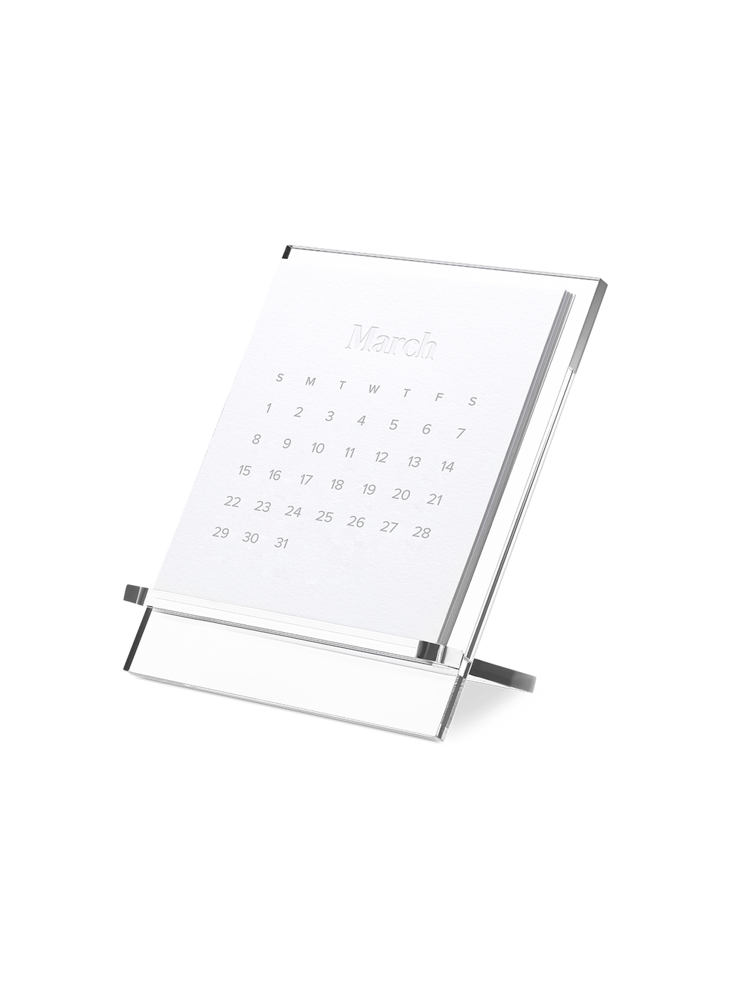 2026 Acrylic Desk Calendar side angle view