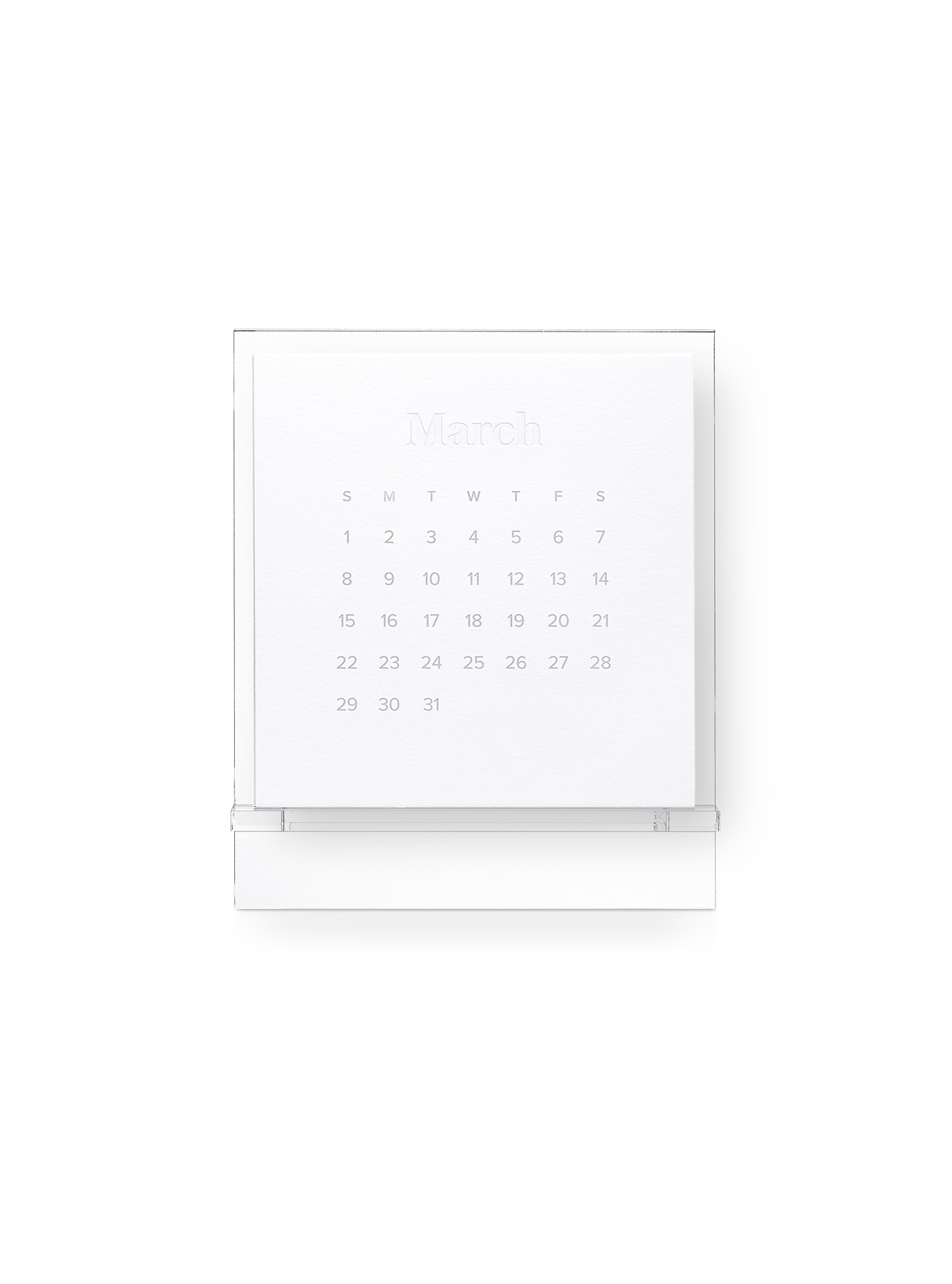 2026 Acrylic Desk Calendar front view