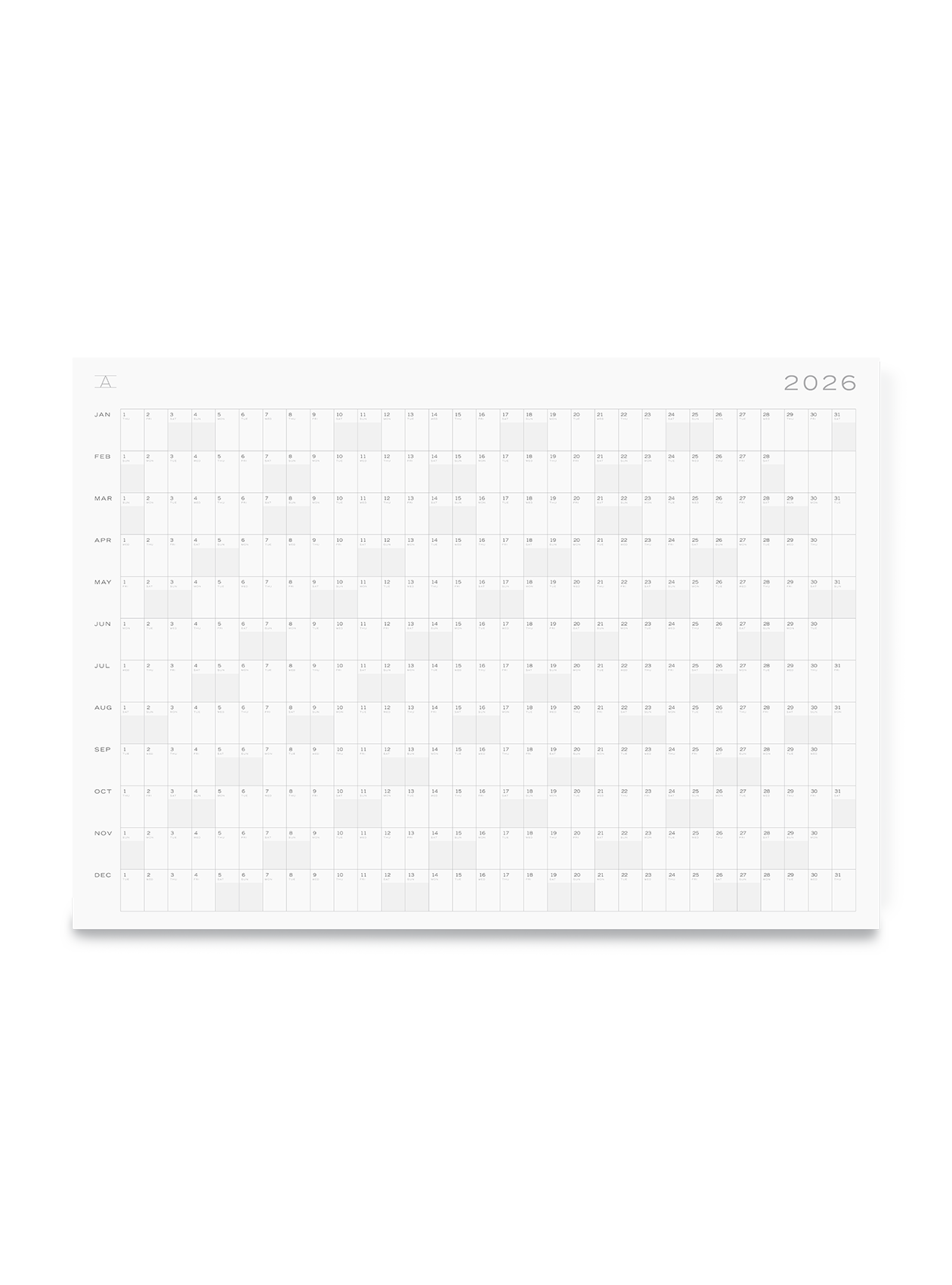 2026 Annual Planning Calendar