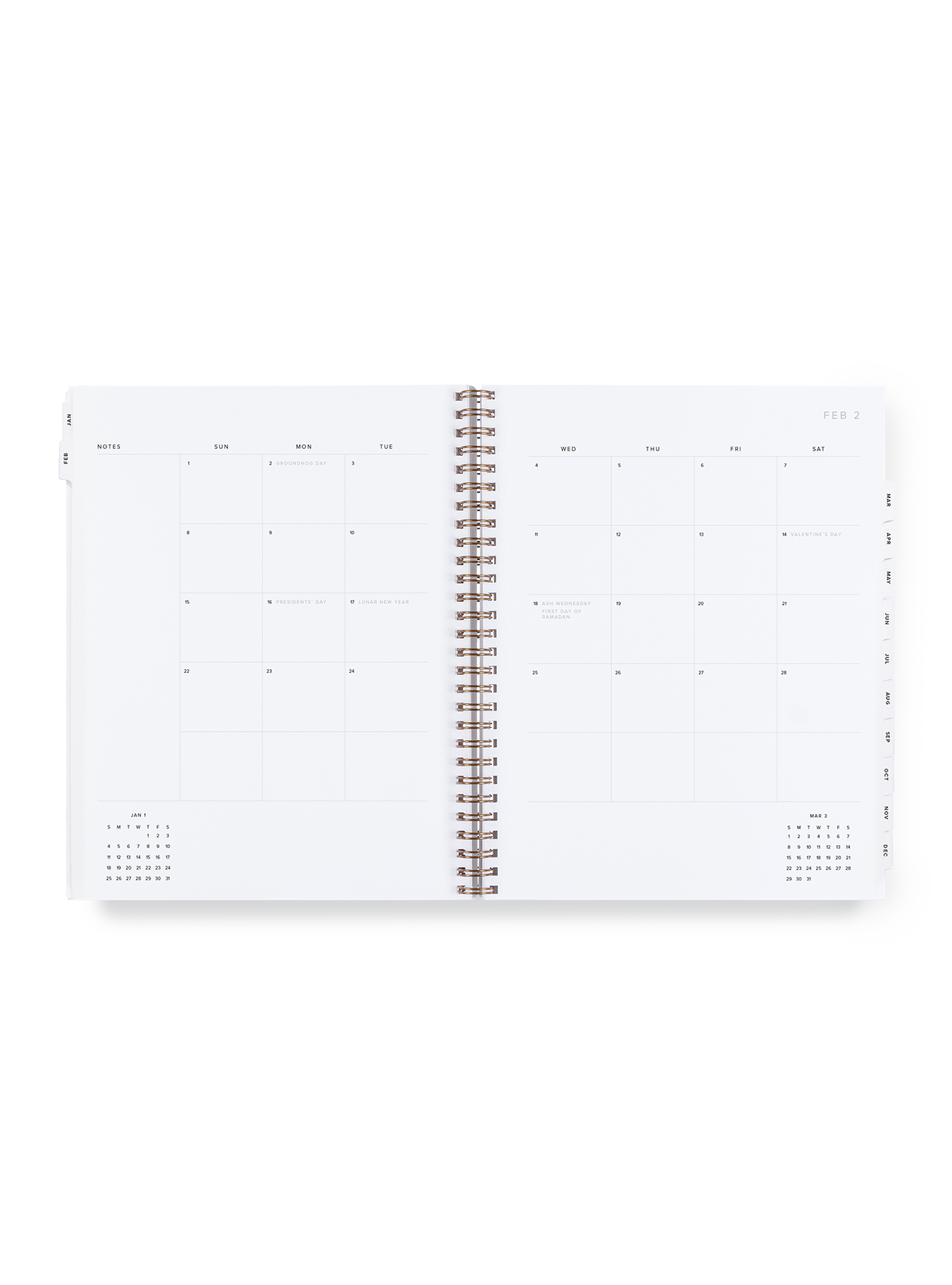 2026 Year Task Planner month view