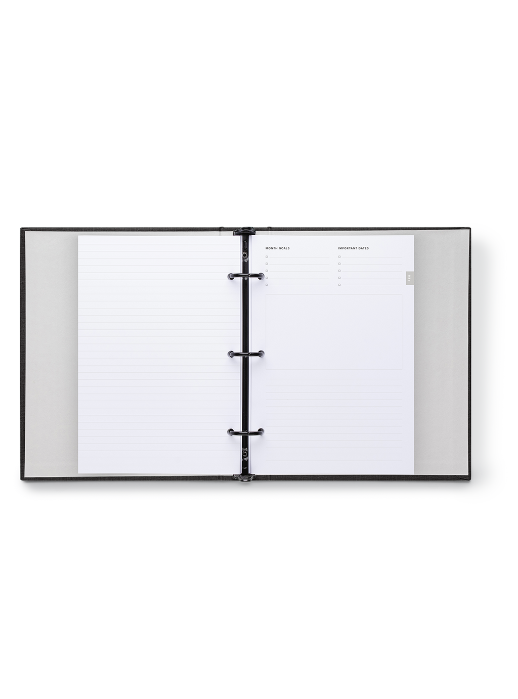 Compact Binder Planner interior goals spread view