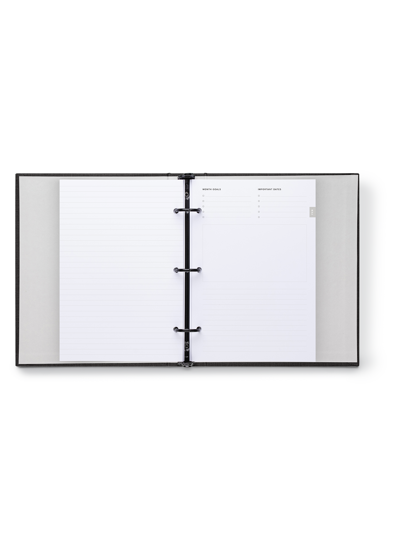 Compact Binder Planner interior goals spread view