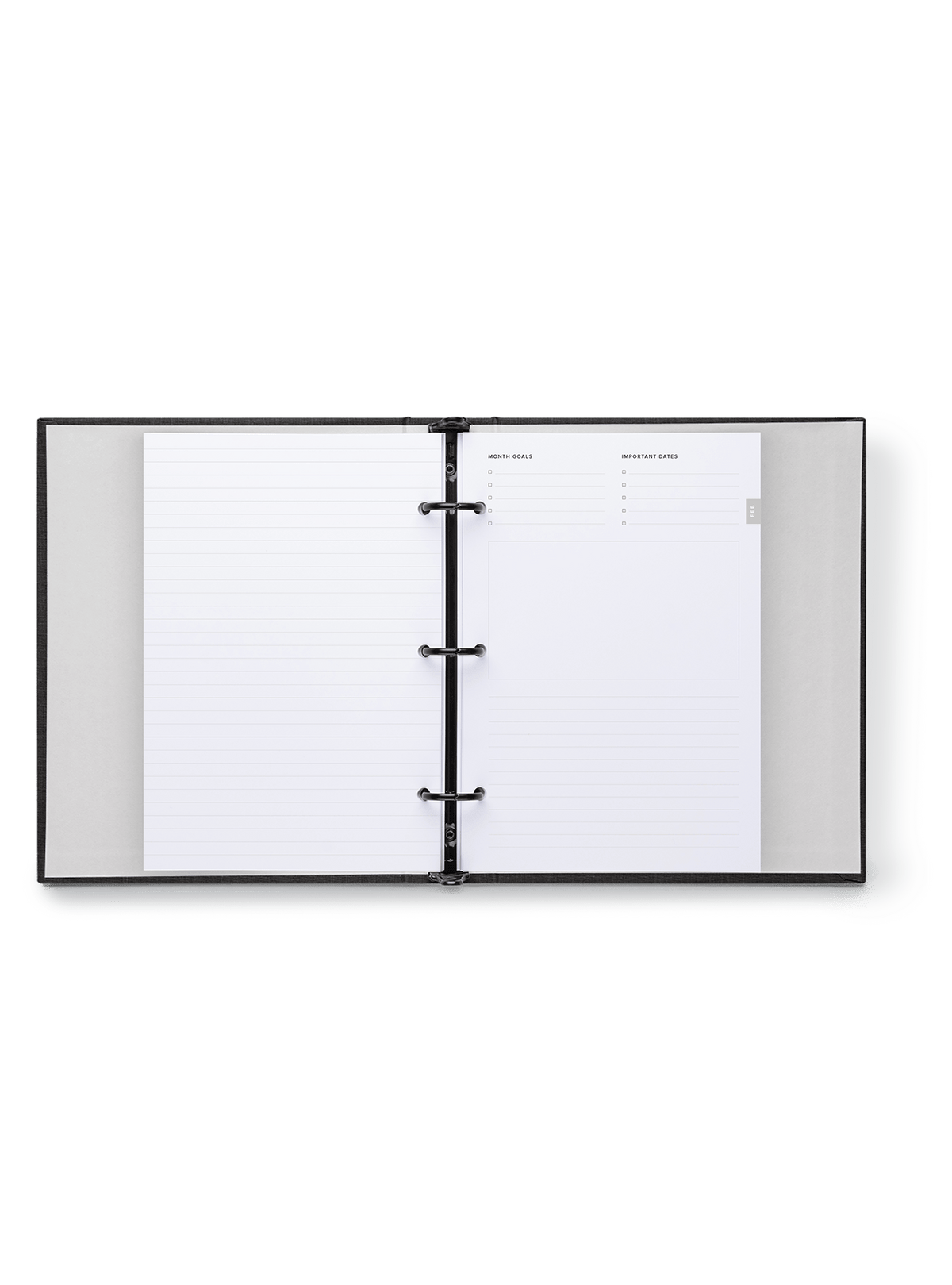 Compact Binder Planner interior goals spread view