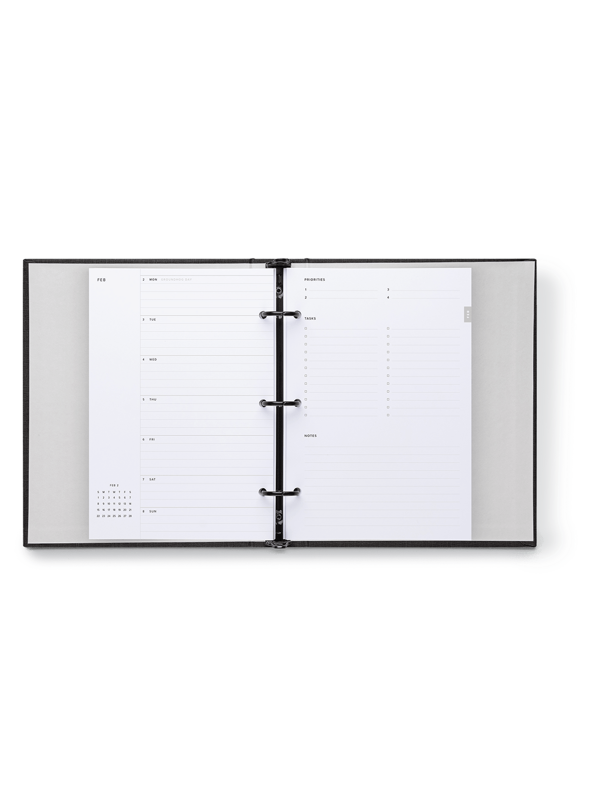 Compact Binder Planner interior week spread view