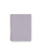 2026 Compact Task Planner in Lavender Gray bookcloth with brass wire-o binding front view ||  Lavender Gray