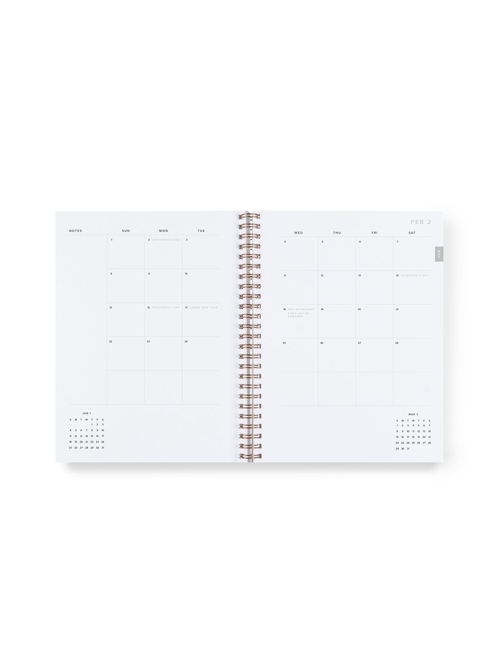 Compact Task Planner interior month spread