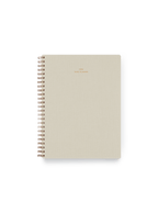 2026 Compact Task Planner in Natural Linen bookcloth with brass wire-o binding front view || Natural Linen