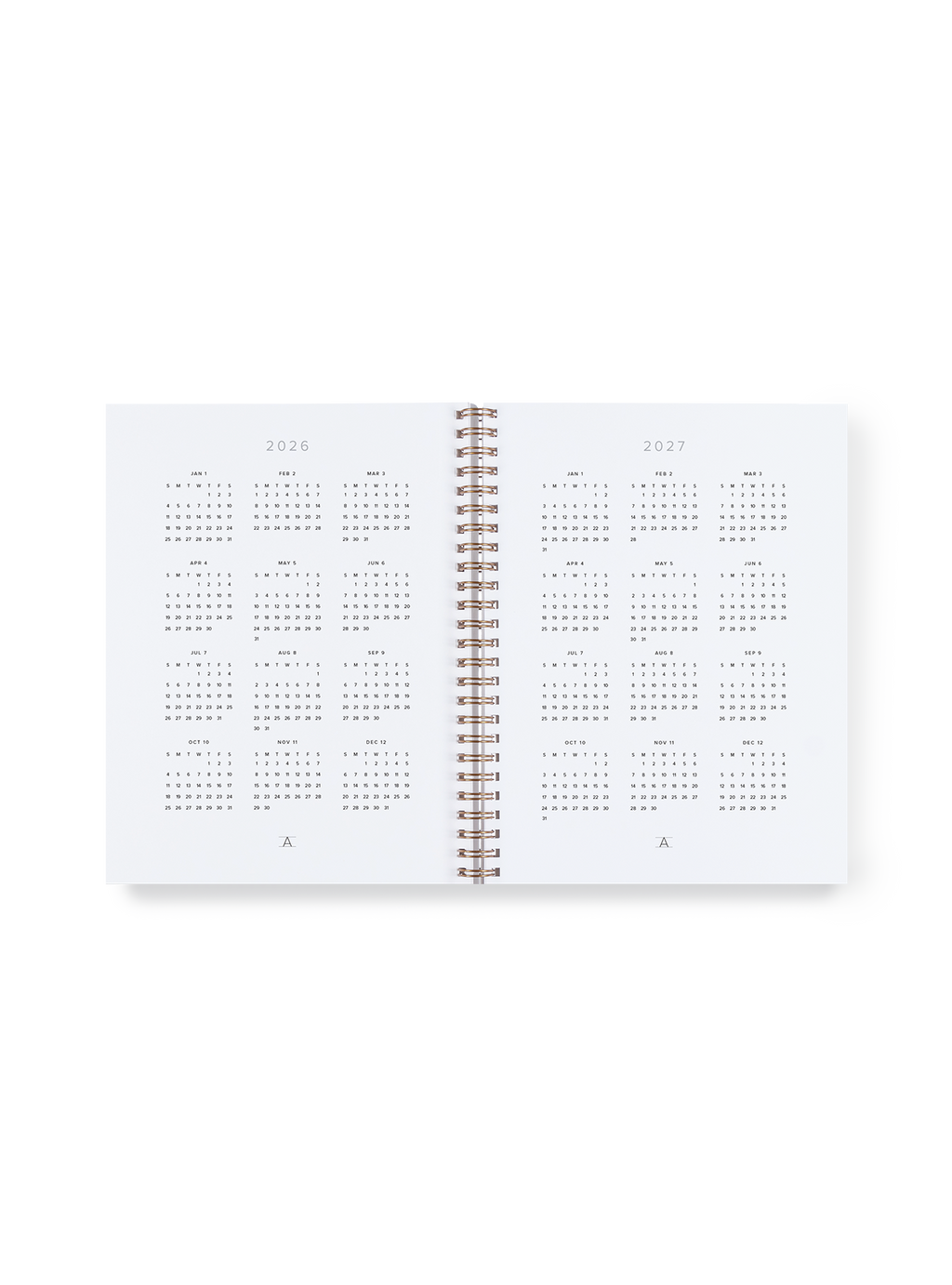 Compact Task Planner interior year spread