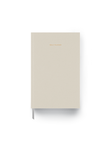 The Appointed 2026 Daily Planner in Natural Linen with casebound hardcover and gold foil details || Natural Linen