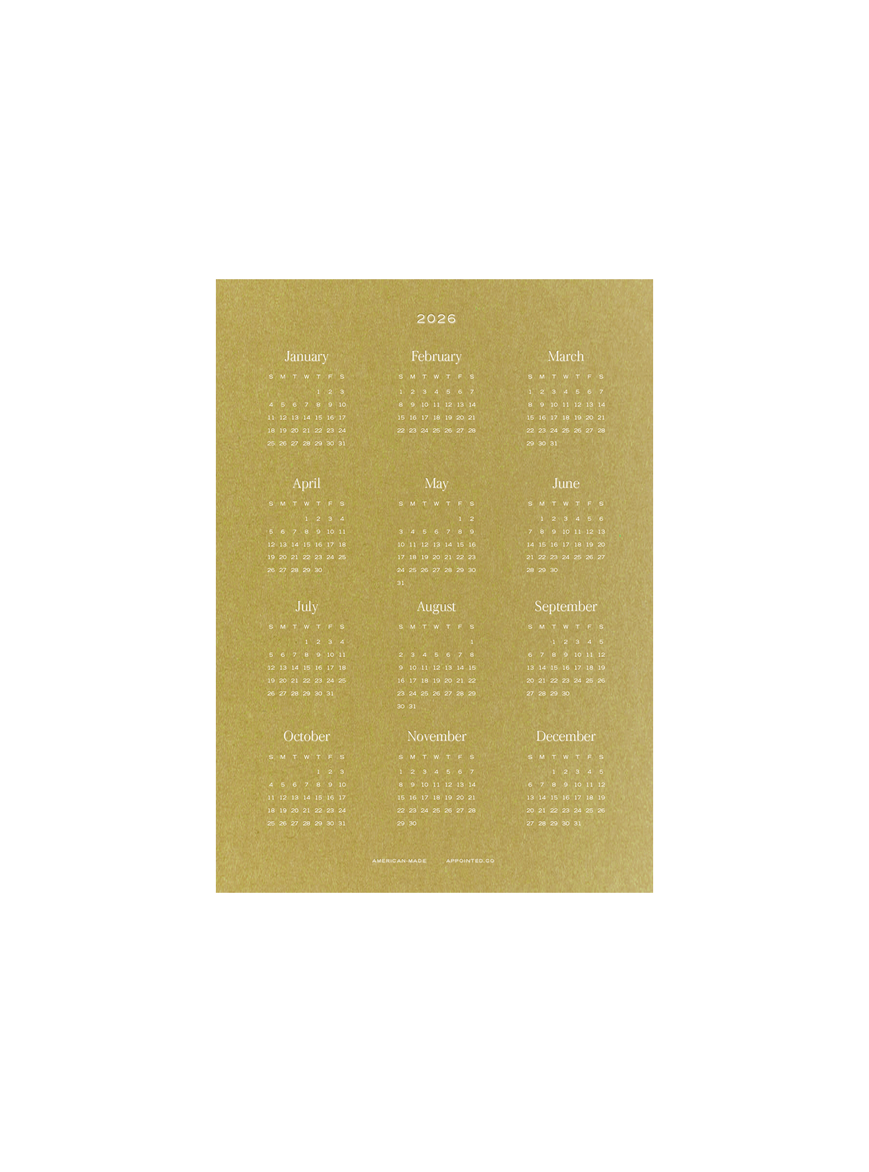 2026 Calendar Gift with Purchase—Moss