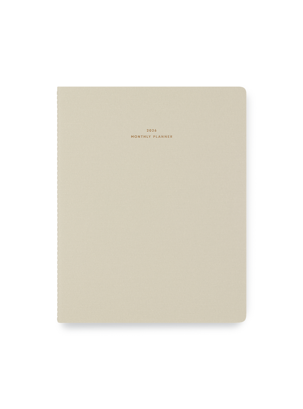 2026 Monthly Planner in Natural Linen cover view || Natural Linen