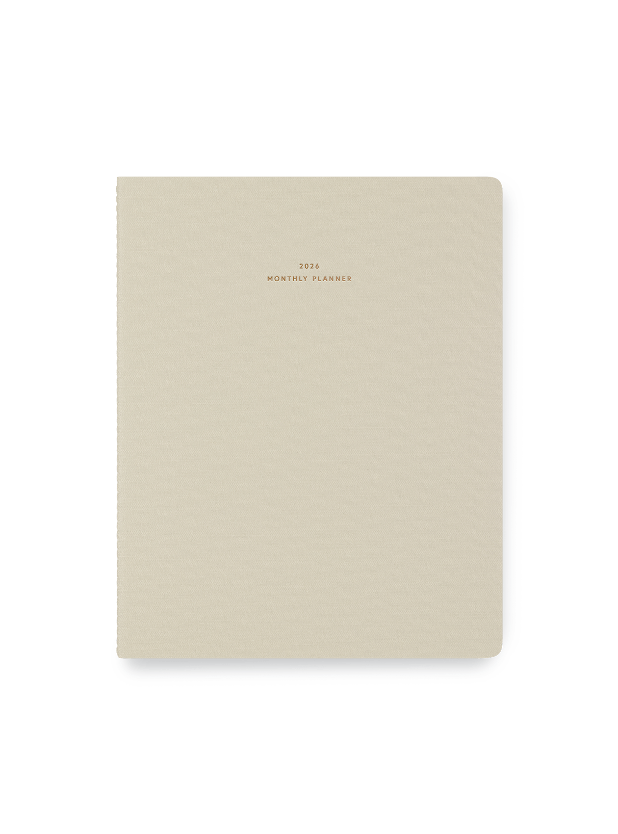 2026 Monthly Planner in Natural Linen cover view || Natural Linen