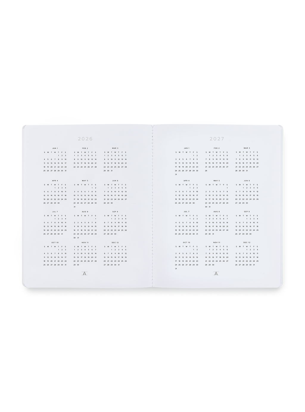 2026 Monthly Planner year layout