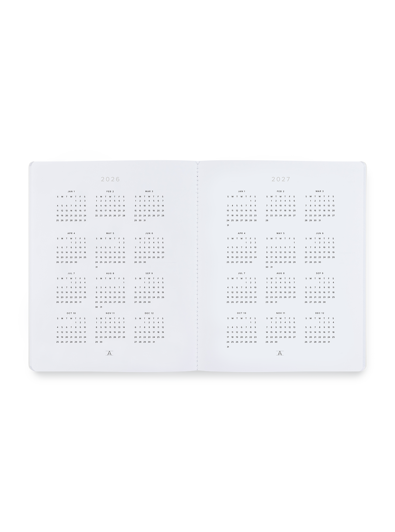 2026 Monthly Planner year layout