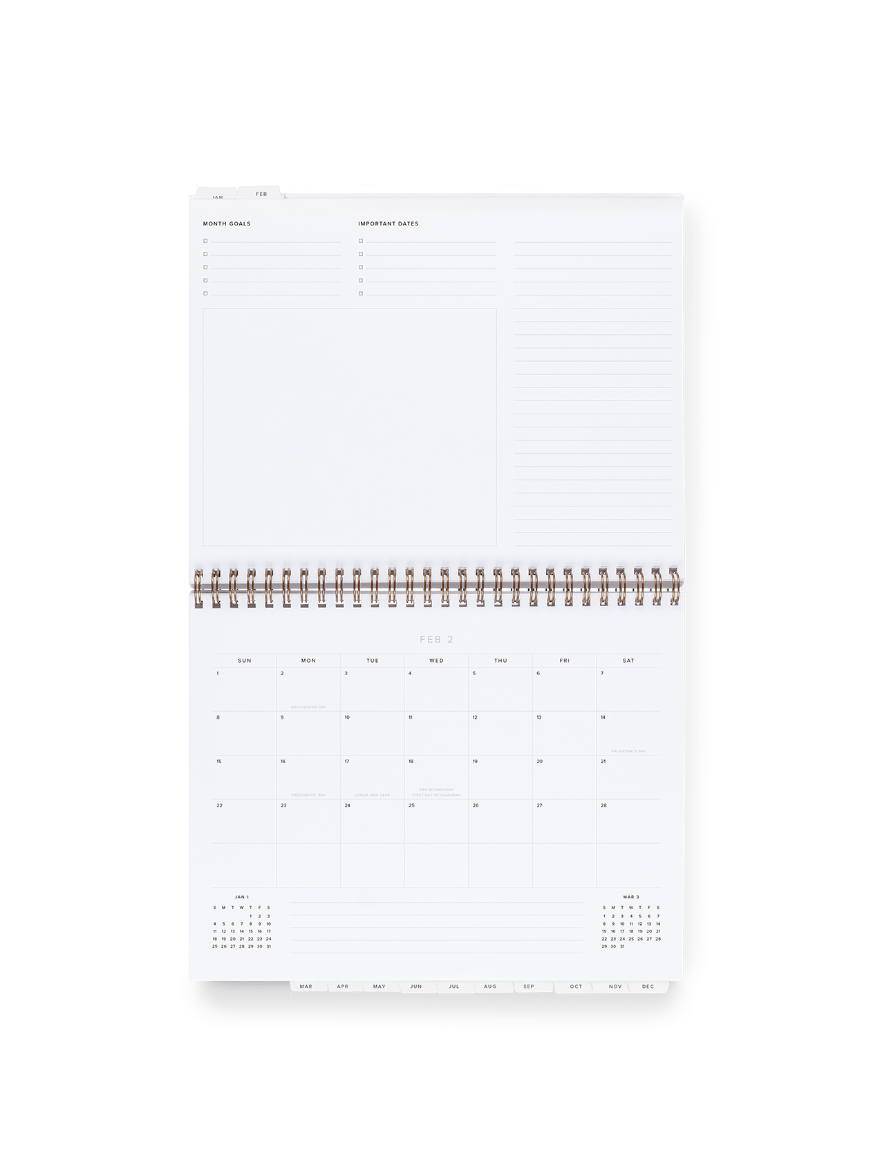 Appointed 2026 Weekly Task Planner Month View