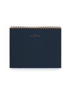 Appointed 2026 top-bound Weekly Task Planner with brass wire-o binding and gold foil details || Oxford Blue
