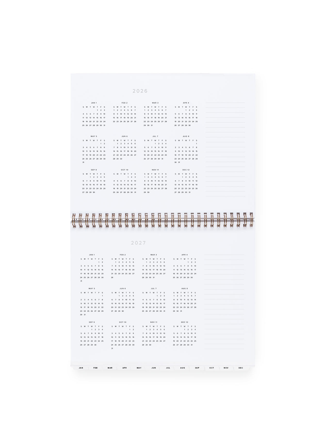 Appointed Weekly Task Planner Year View