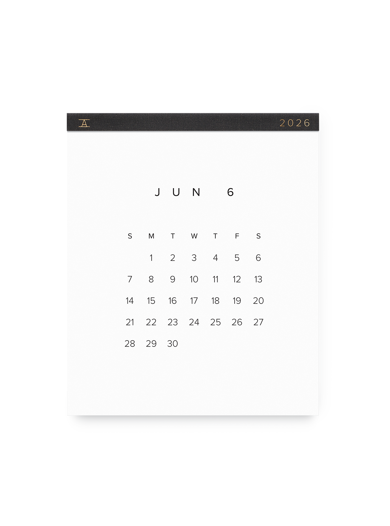 2026 Wall Calendar in Charcoal Gray front || Charcoal Gray