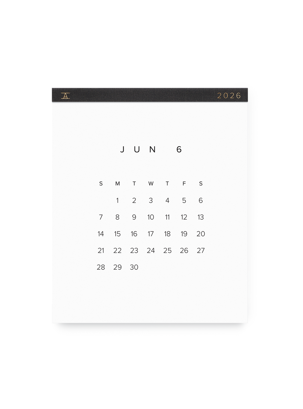2026 Wall Calendar in Charcoal Gray front || Charcoal Gray