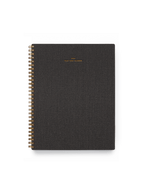 2026 Year Task Planner in Charcoal Gray bookcloth with brass wire-o binding front view || Charcoal Gray