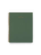 2026 Year Task Planner in Fern Green bookcloth with brass wire-o binding front view || Fern Green