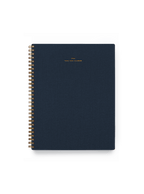 2026 Year Task Planner in Oxford Blue bookcloth with brass wire-o binding front view || Oxford Blue