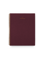 2026 Year Task Planner in Pomegranate bookcloth with brass wire-o binding front view || Pomegranate