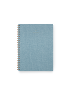 2027 Compact Task Planner in Chambray Blue bookcloth with brass wire-o binding front view || Chambray Blue